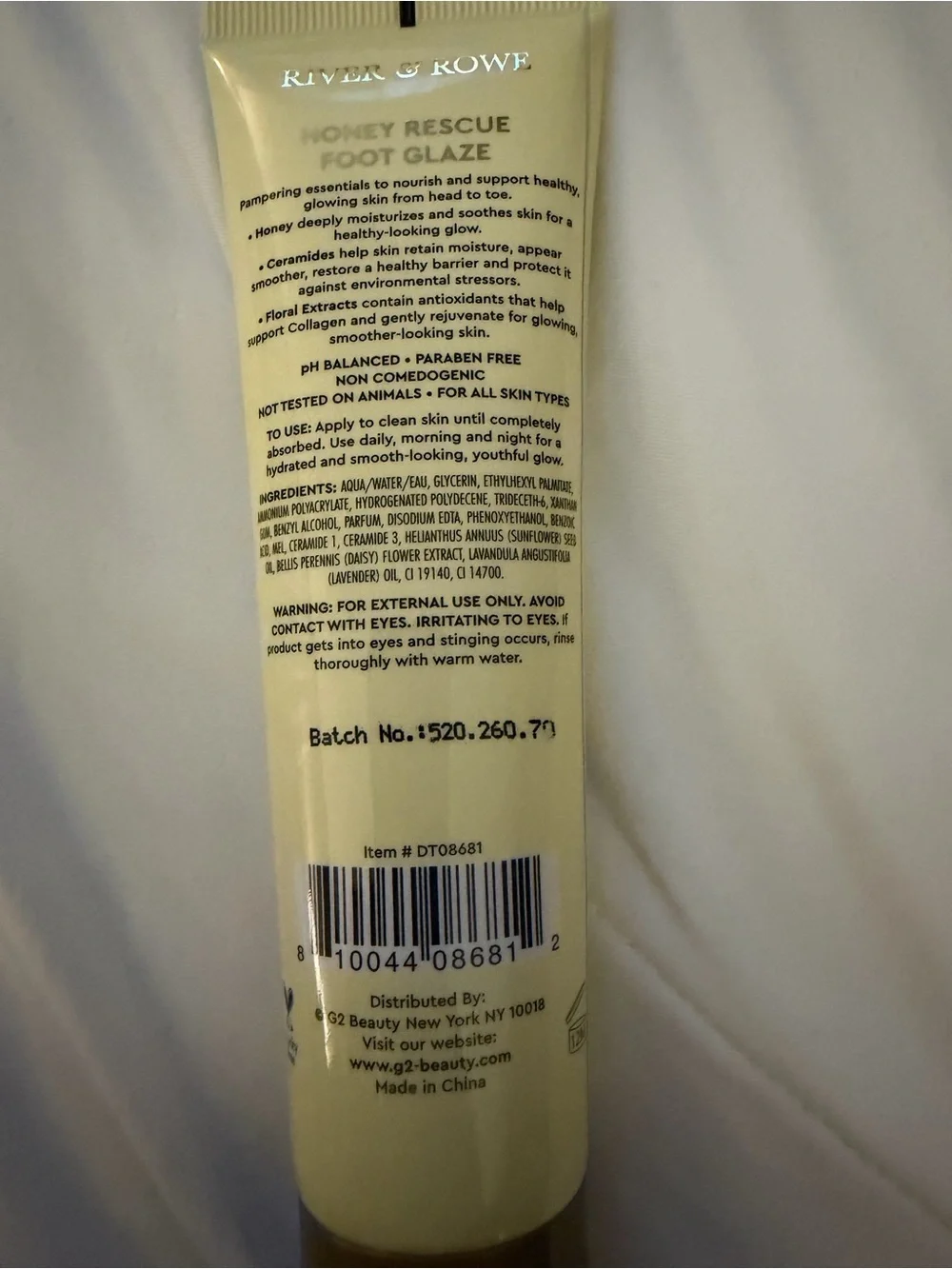 River & Rowe Honey Rescue Foot Glaze - Yellow Nourishing Foot Cream